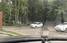 В Ярославле водитель иномарки прокатился по пешеходной дорожке парка